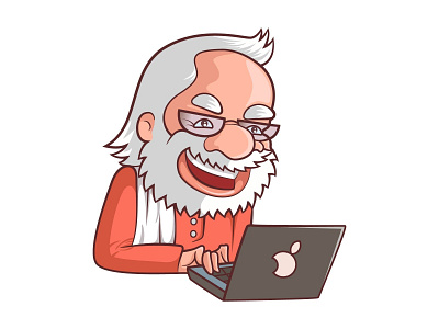 Narendra Modi Working On Laptop bjp caricature cartoons character design funny illustration indian modi political politics sarkar vector
