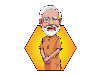 Narendra Modi Sticker Design bjp caricature cartoons character funny illustration indian modi political politics sketch