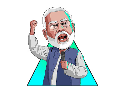 Narendra Modi Giving Speech bjp caricature cartoon character design funny illustration indian modi political politics sarkar vector