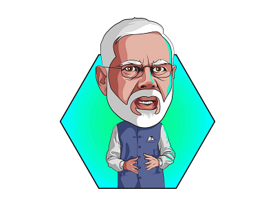 Narendra Modi Sticker Design bjp caricature cartoon character design funny illustration indian modi politics sarkar