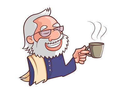 Narendra Modi Enjoying Cup Of Tea bjp caricature cartoon character design funny illustration indian modi political politics sarkar vector
