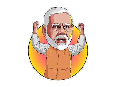 Narendra Modi Sticker Design bjp caricature cartoon character design funny illustration indian modi political politics