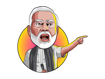 Narendra Modi Giving Speech bjp caricature cartoon character design funny illustration indian modi political politics