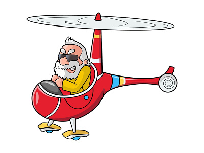 Narendra Modi In Helicopter - Sticker Design bjp caricature cartoon character design funny illustration indian modi political politics