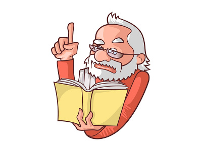 Narendra Modi Reading Book - Sticker Design