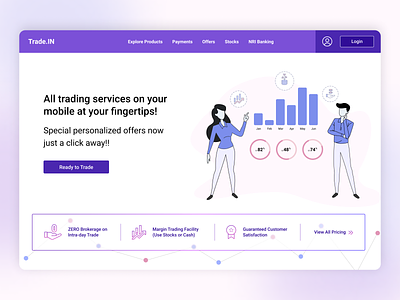 Trade.In abovethefold business finance firstfold graphic design homepage iconography illustration trade ui uiux ux vector
