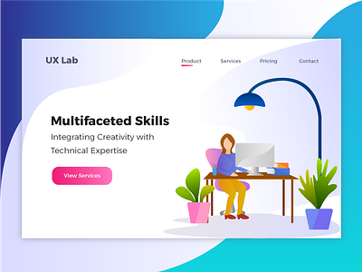 UX Lab art clean consultant design designer hero banner heroimage homepage illustation illustrator typography ui ui ux uidesign ux vector web