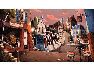 Street animation art artwok background cartoon conceptart conceptual design environment landscape sketch street visualdevelopment
