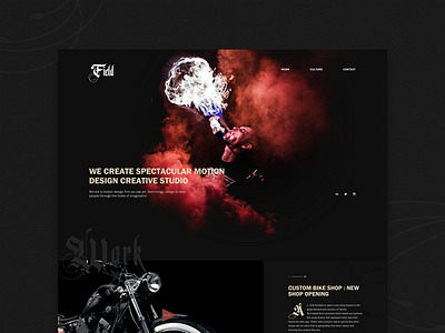 Field | Web Design Concept blackletter cecraft charaf eddine graphicdesign landing page motiongraphics ux web web design website