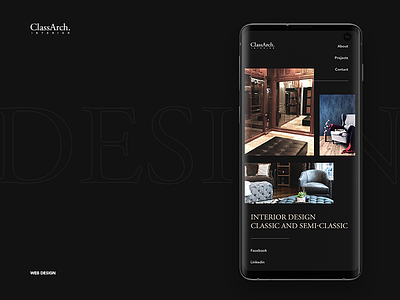 ClassArch. | Web Design Concept classic elegant high end interaction interior design landing page minimal web design