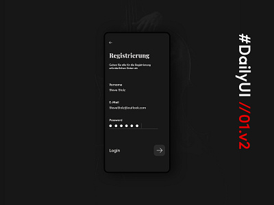 Sing Up Application #DailyUI 001 part 2 adobe xd minimalism mobile swiss style ui