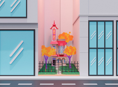 The little big house 3d 3d art design illustration