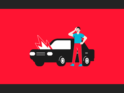 Cars on fire design illustration vector