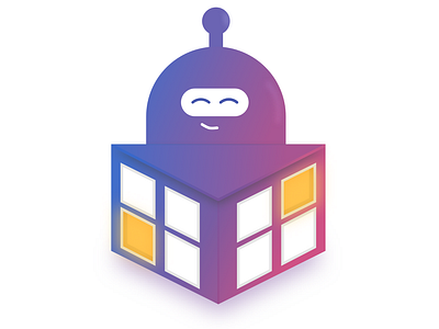 Rent it Bot bot branding cute design doggyjobby dribbble flat gradient graphic design icon illustration logo rent rent it robot smile ui vector web window