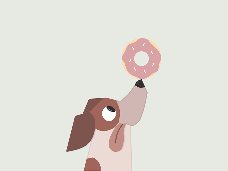 Donut Doggy animation app design dog doggyjobby donut dribbble food gif graphic design illustration logo minimal ui ux vector