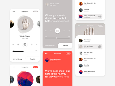 Music app UI app design interaction design minimalist mobile music music app playlist ui ui ui design ux