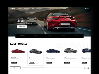 Lexus.co.za web re-design car ui cards ui design interaction design product ui ui ui design ux web website design