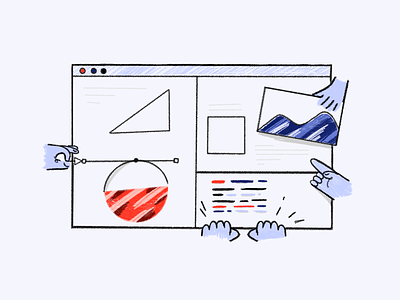 FGBT- Illustration set agency handdrawing illustration procreate texture vector web development webdesign