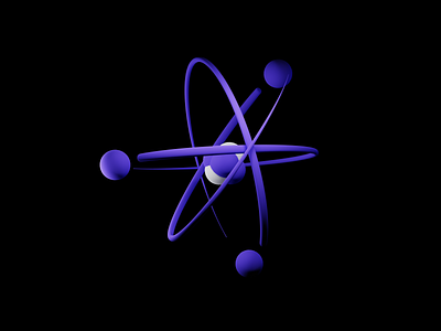 Physics - 3D icon 3d 3d illustration atom blender3d blender3dart blendercycles clean science simple ui web webdesign