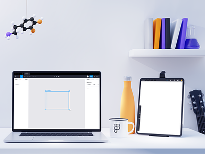 My Lab 3d artist blender cycles cyclesrender design desk setup figma illustration model product designer render science