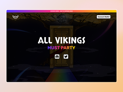 Project Party Vikings - landing page ar blockchain collection colors game illustration nft party project ui vr web web3