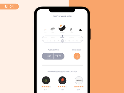 Calculator - UI04 🍣🧮 animation app character daily 100 challenge dailyuichallenge design illustration sushi ui ux