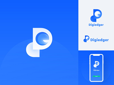 Visual Identity - Digiedger App app branding clean crm finance finance app flat icon iconography logo logo design logomark minimal mobile modern money software typography ui