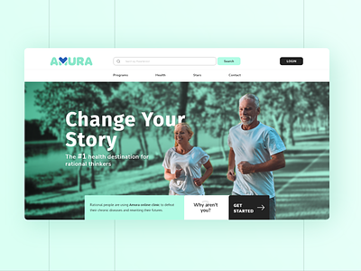 Website redesign - Amura.ai app diet app fitness health healthcare homepage landing page medical minimal nutrition senior care therapy ui ux web design
