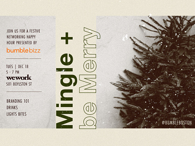 Mingle + Be Merry ad design advertising bumble design challenge event flyer graphic design