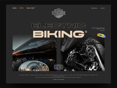 Harley davidson concept biking brutalism david ofiare motorbike nigeria ui ux website xd