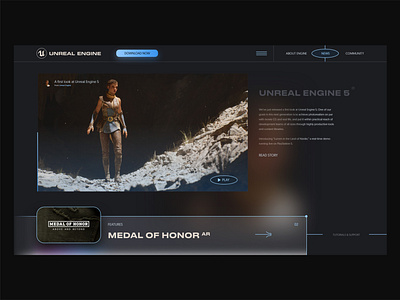 Unreal Engine 5 Experiment adobe xd artificial intelligence david ofiare gaming landing page ps5 uiux unreal engine 5 unrealengine web design