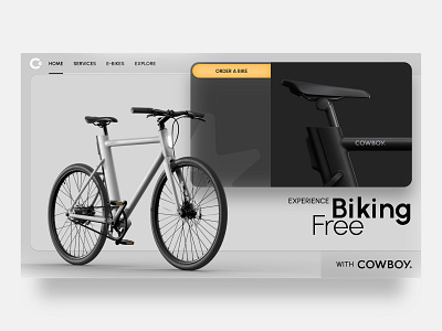 Cowboy Biking Concept adobe xd bicycle biking cowboy david ofiare landing page uiux