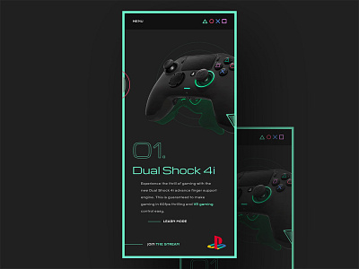 Dual Shock 4i Playstation Landing Page Mobile css and js david ofiare fortnite gaming mobile ui mobile view pad playstation webgl