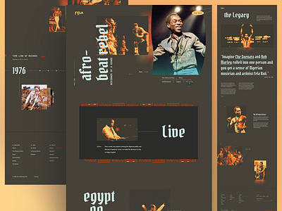 Fela Kuti Screens fela anikulapo kuti jazz music landing page nigeria shop tribute page uidesign uiux