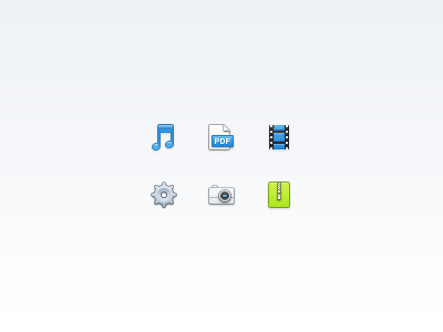 Icons archive camera document icons music pdf settings video