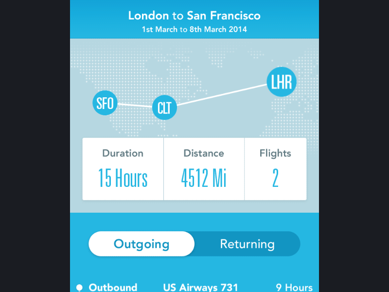 Journey app flights ios plane ui