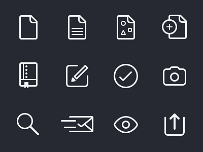 UI Icons check mark compose documents icons mail pictures preview repo search send share