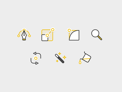 Unfinished set icons tools