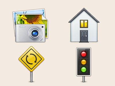 Four More camera home house icon icons sign traffic lights