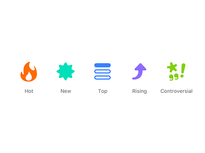 Sort controversial hot icon icons new reddit rising top