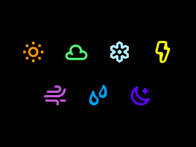 Weather Icons cloud lightning night rain snow sun wind