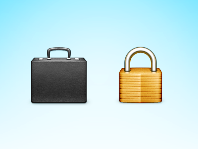 Briefcase and Lock (update) briefcase icon icons lock