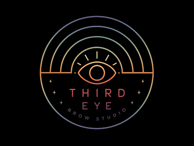 Third Eye Brow Studio beauty logo cosmetic logo eye hippie illuminati linework magic monoline mystic rainbow