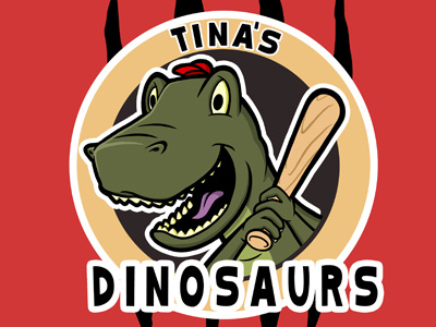 Softball Dino Logo baseball bat chris watson dino dinosaur happy junkborgs logo softball sports team