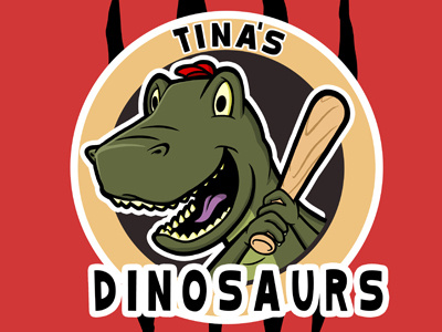 Softball Dino Logo