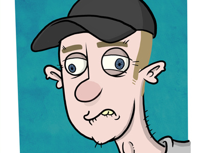 CW self portrait art artwork cartoon drawing funny guy hat man portrait self ugly