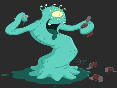 Can Monster alien can cartoon character chris chris watson cute eating funny junkborgs monster watson
