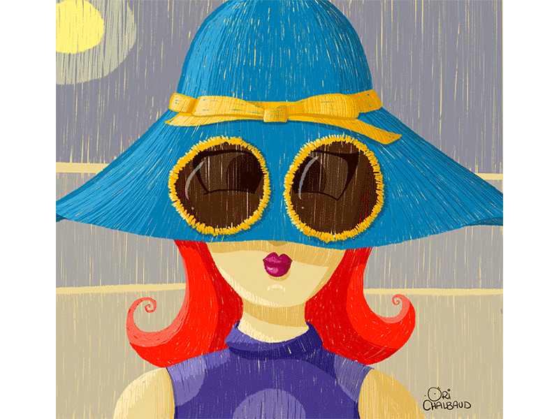 60s Girl animacion animation charachter design drawing gif gif animated gif animation girl gang hat illustration retro summer verano vintage