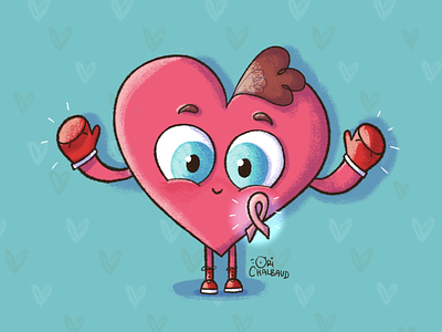Cancer awareness art awareness battle boxing cancer cancer awereness charachter design character character art digital art drawing heart illustration