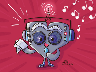 Radio Heart! animation character design digital art drawing heart illustration radio